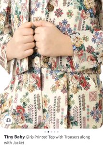 Floral Print Cropped Blazer Set