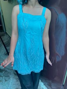 Blue Embroidered Kurta