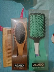 Pack Of 3 , 2 Hair Brush & Neem Comb