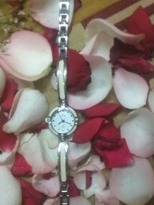 White Colour Chain Watch For Girls Purchase Now