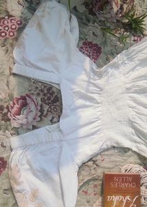 White Cotton Maxi Dress With Beautiful Embroidery