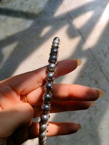 Dark Grey Pearl Beaded Royal Headband