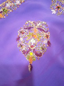 Heavy Hand Work Saree With Blouse