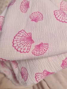 Pink Seashell Print Fabric