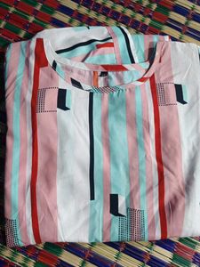 Striped Casual round neck Top