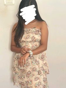 Paisley Strapless Mini Dress