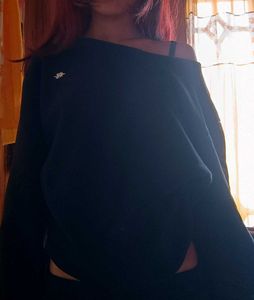 Black Off-Shoulder Sweatshirt