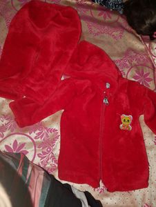 Red Plush Bear Hoodie