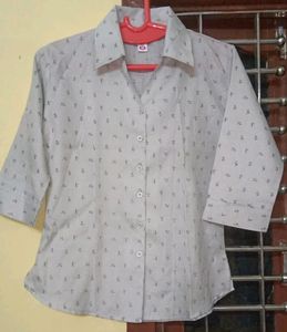 Cream Colour Formal Shirt With Little Flower Design | You Can Were This With Forma Jeans