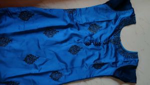 Navy Blue Kurta With Handwork Design