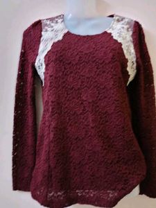 Elegant Maroon Lace Top