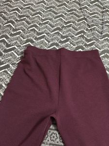 Burgundy Flared Leg Pants