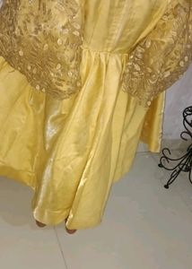 Golden Shrug With Frock