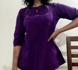 Stylish Purple Embellished Tunic