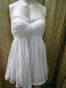 White Strapless Party Dress