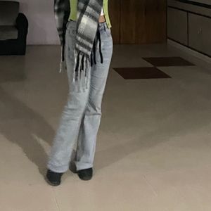 Light Wash Flare Jeans &amp; Black Boots
