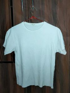 Ribbed White Crewneck Tee