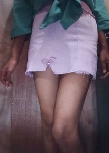 Pink Bow Detail Mini Skirt