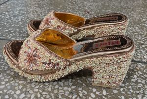 Embellished Gold Heels