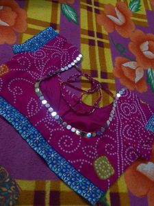 Jaipuri Saree Self Designed Mirror Work
