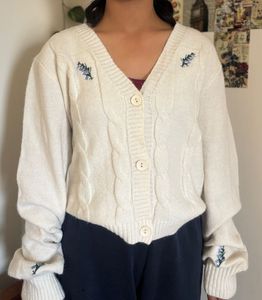 Floral Embroidered Cardigan