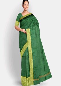 Elegant Green &amp; Gold Saree