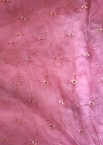 Pink Embroidered Fabric