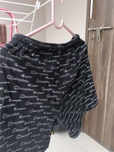 Women Shorts: Black In Colour With White Print