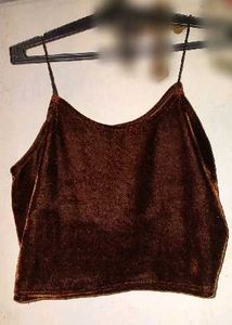 Brown Velvet Cami Top