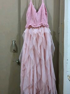 Pink Crochet &amp; Tulle Dress