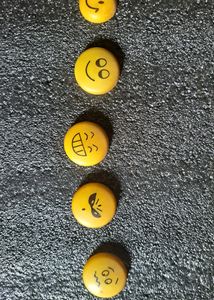 Set Of 4 Fridge Magnets Smileys