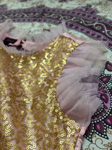 Pink Shimmery Embroidered Net Lehanga