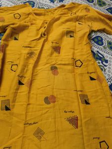Yellow Printed kurta