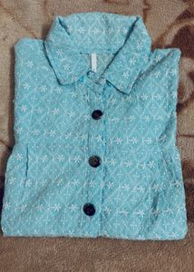 Blue Embroidered Top