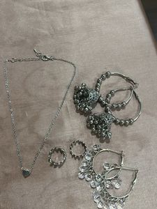 Jewelry Set: Necklace, Rings &amp; Earrings