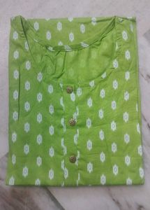 Green Printed Kurta