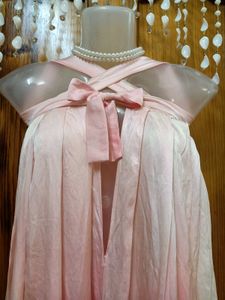 Pink Tie-Waist Maxi Skirt
