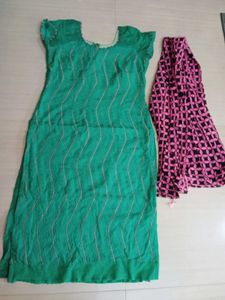 Green Embroidered Kurti