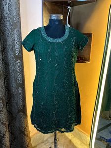 Elegant Green sequin y2k Kurta