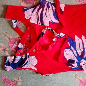 Floral Red Bodycon Dress