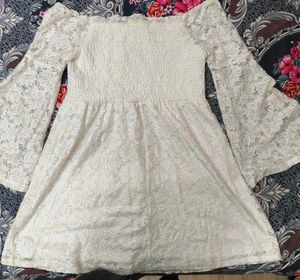 White Lace Off-Shoulder Dress