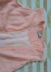 Peach Top with Embroidery