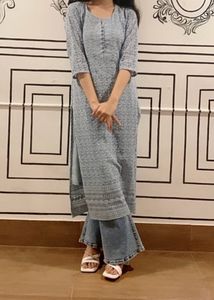 Chikankari Grey Kurta