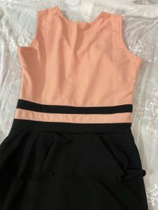 peach black dress