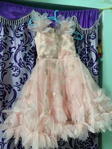 Blush Floral Applique Party Dress