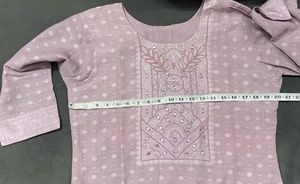 Lavender Embroidered Kurti Set
