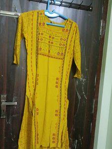 Pure Rayon Straight Ethnic Double Layered Kurti