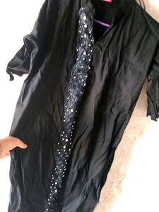 Black Tunic with Lace Detail