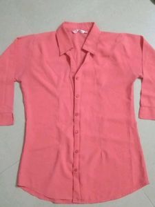 Coral Button-Down Shirt