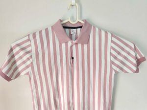 Striped Pink Polo Shirt